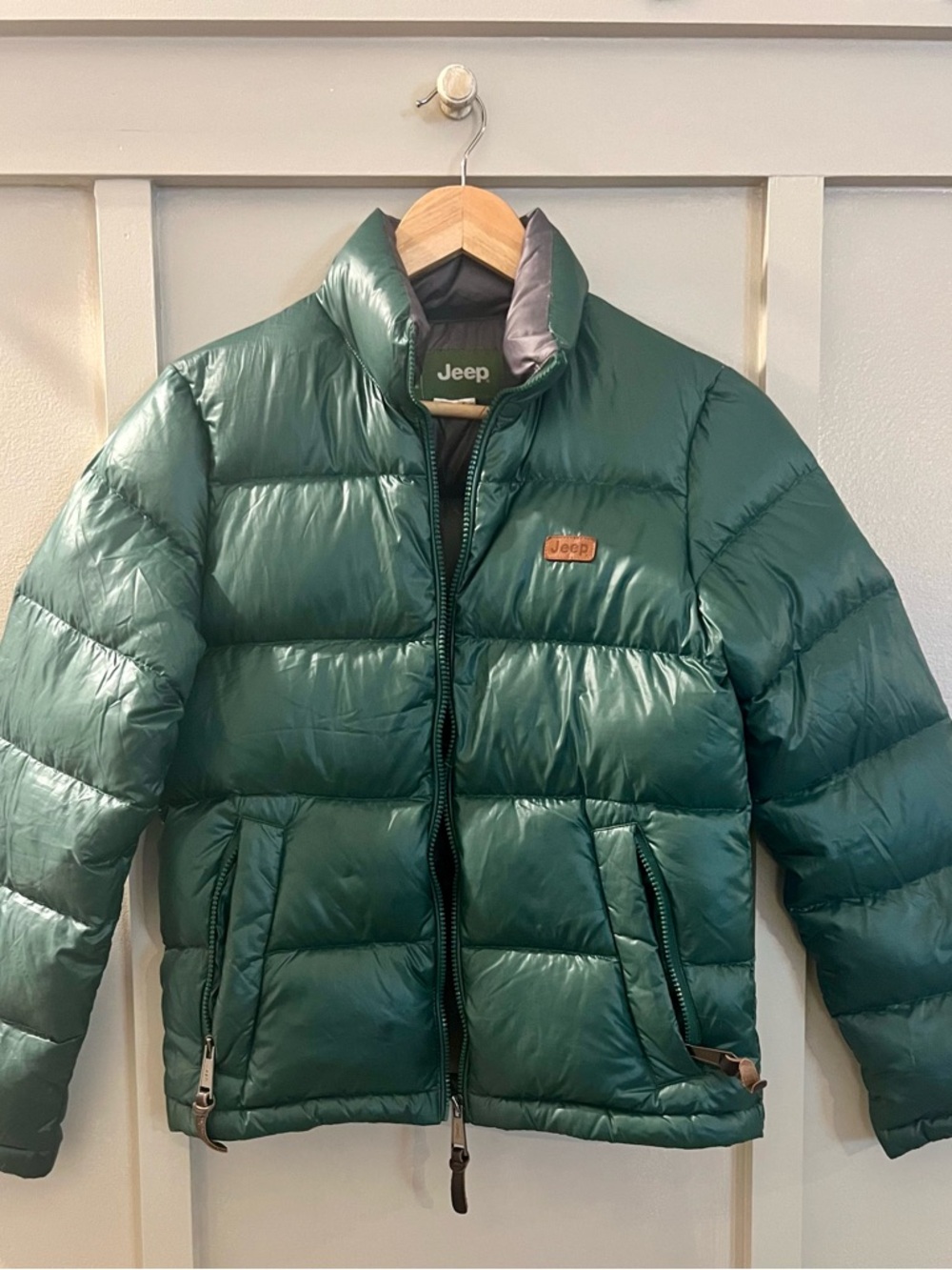 Vintage Jeep Forest Green Puffer Jacket